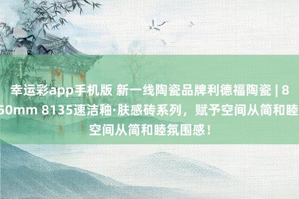 幸运彩app手机版 新一线陶瓷品牌利德福陶瓷 | 800x1350mm 8135速洁釉·肤感砖系列，赋予空间从简和睦氛围感！